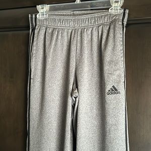 M-Adidas Heather grey 3 strip unisex joggers